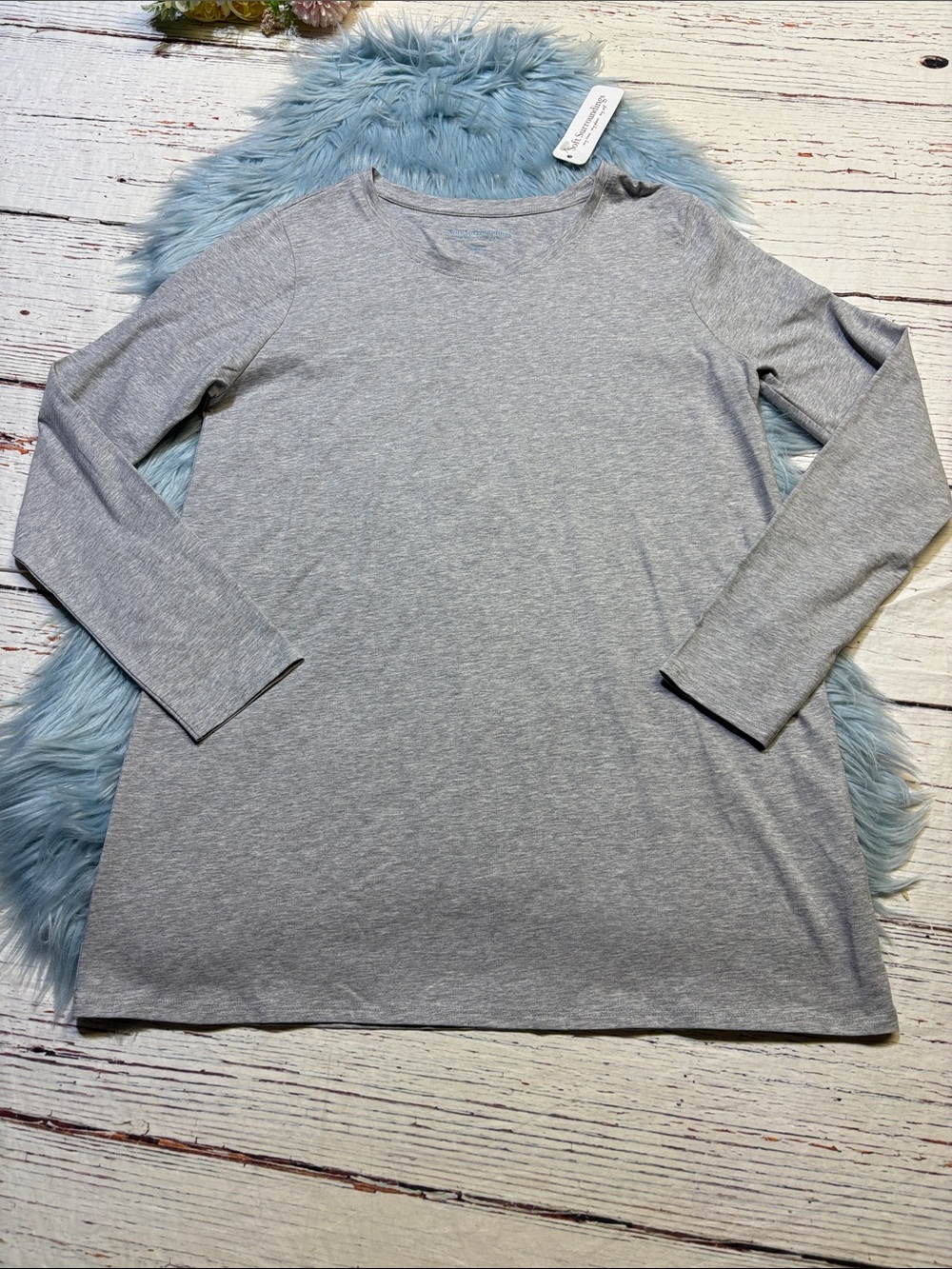 NWT Soft Surroundings Heavenly Soft Heather Grey Tiffany Long Sleeve Tee sz M